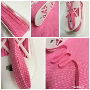 Pink bias tape, Pink Polka Dot Bias Tape, Polka Dot Bias Tape 3 Yard 1/2&quot; Double fold