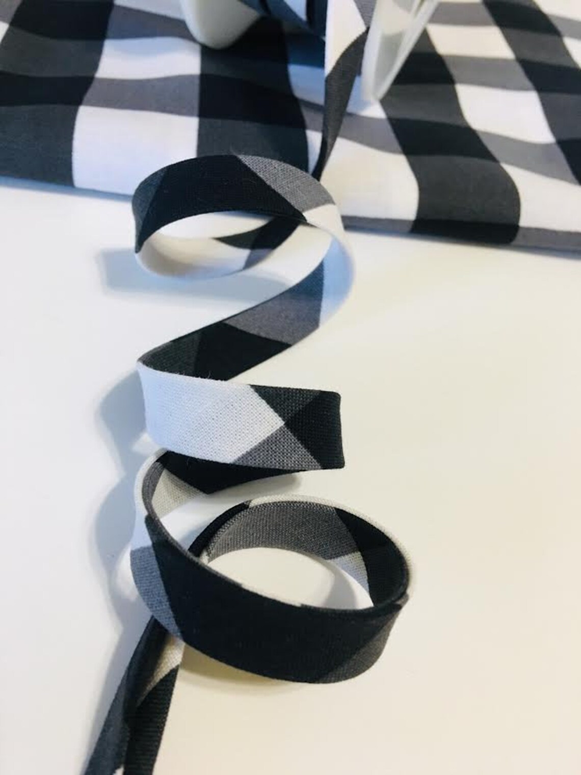 Buffalo Plaid Bias Tape. Black and White Buffalo Plaid Bias Etsy