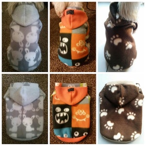 SALE! Dog Fleece Sweater, Small breeds Dog Sweater, Fleece Dog Hooded Sweater, Halloween Dog Sweater. FREE Shipping for Buy 2 Sweater