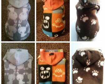 Fleece Dog Hoodie: Small Breed Puppy Sweater