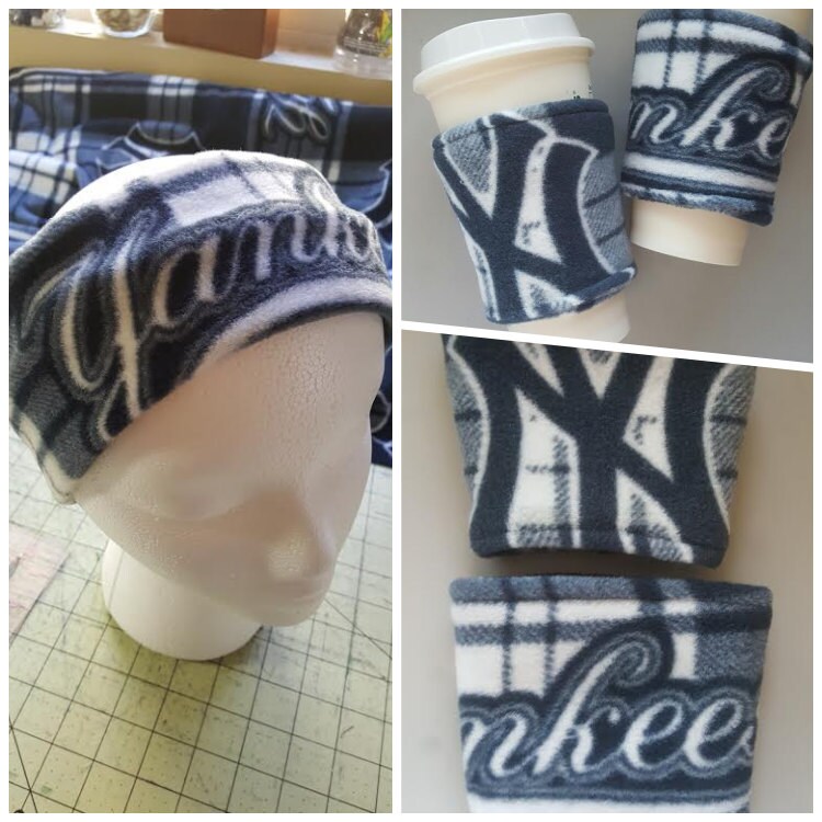 Yankees Baseball Fleece Unisex Headband, Yankees Ear Warmers, Yankees Ear  Muffs,Yankees Yankees Coffee Cup Holders