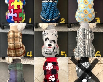 SALE! Two Small Breed Dog Fleece Sweater, Small Breed dog sweatshirt, fleece dog sweater (Please check the size before ordering)