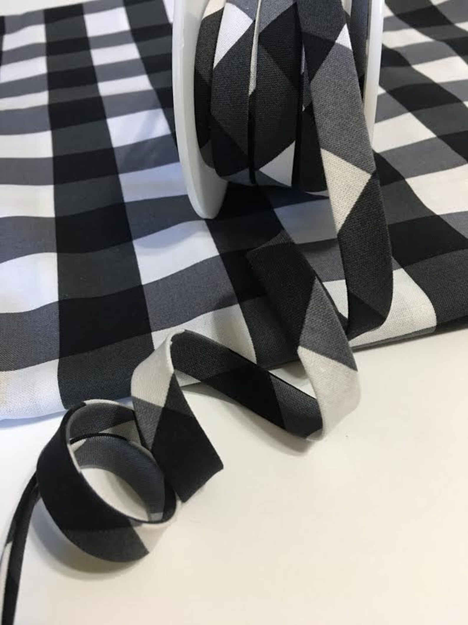 Buffalo Plaid Bias Tape. Black and White Buffalo Plaid Bias Etsy