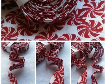 3 Yard Peppermints Candy bias, Christmas Bias Tape, Christmas Peppermints Candy printed 1/2" Double Fold Christmas Bias Tape BIAS, 3 Yards