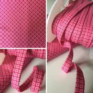 3 yards 1/2&quot; Double Fold Pink bias tape, Pink square with X on it Bias Tape, 3 Yards Pink bias tape. Pink Bias tape.