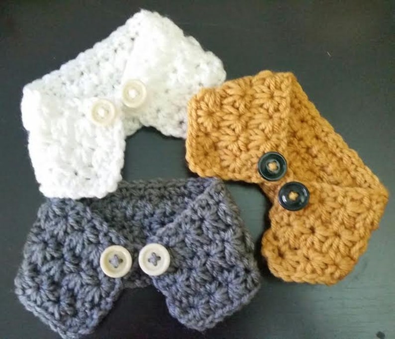 Crocheted Puppy /dog neck warmer/scarf , dog scarf, Choose from 7 colors, Fits most XS ,S or M dogs image 4