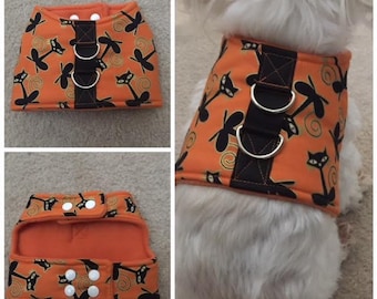 Halloween Black Cat Harness, Black Cat Vest harness, Cat Harness,Halloween Cat vest Harness. Cat Printed Vest Harness. Cat Halloween Costume