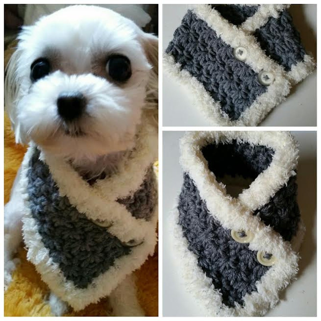 Crocheted Small Dog Neck Warmer Dog Scarf Puppy Neck Etsy