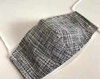 ¡Venta! Máscara de una o dos caras con bolsillo de filtro, máscara facial marcada en negro/gris para adultos, máscara facial lavable / reutilizable, 100% algodón, hecho en EE.UU.