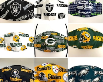 Team Fabric Mask with Filter Pocket, Team Fabric masks,3 Layer face mask, Football Team mask, Washable/ Reusable Face Mask, 100% Cotton mask