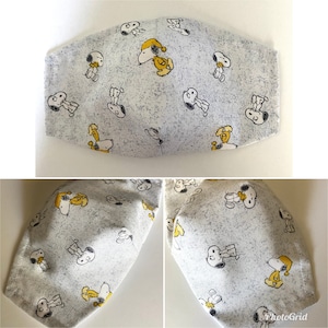 Snoopy Face Mask, Snoopy Filter pocket mask, 3 Layer Face Mask with Filter Pocket, Washable/ Reusable Face Mask,100% Cotton, MADE IN USA