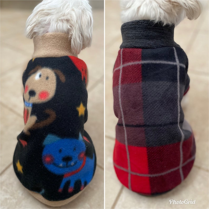 SALE Two Small Breed Dog Fleece Sweater Small Breed Dog Etsy