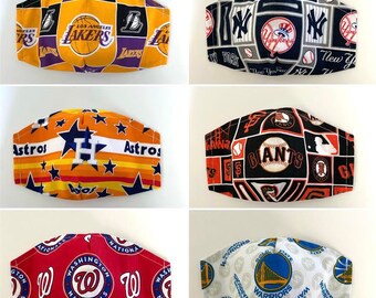 Team Fabric Mask with Filter Pocket, Baseball Team Fabric masks,3 Layer face mask, Basketball Team mask, Washable/ Reusable Face Mask