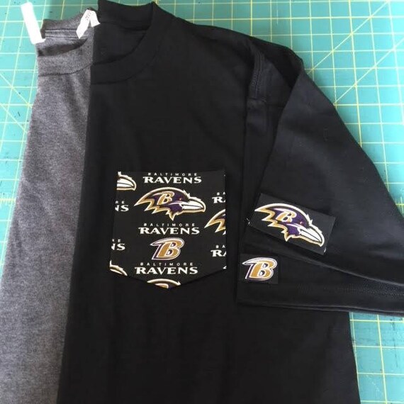 Ravens Tshirts Ravens Pocket Tshirt Choose From Black Etsy