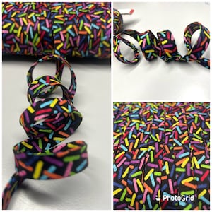 3 yard Rainbow Bias Tape, Rainbow stick Bias Tape, Baby bias Tape, Rainbow sprinkles, quilt binding fabric trim, 1/2 double fold bias tape