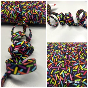 3 yard Rainbow Bias Tape, Rainbow stick Bias Tape, Baby bias Tape, Rainbow sprinkles, quilt binding fabric trim, 1/2 double fold bias tape