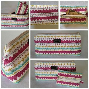 Zipper Pouch, Makeup Cosmetic Bag with Coin Pouch ,Key holder coin pouch