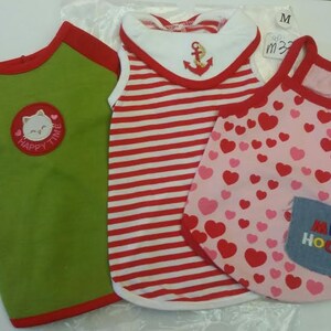 Set of 3 Puppy clothes ,Size Medium dog clothes / Shirts NO. M33