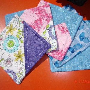 Posavasos de flores de patchwork: juego de 5 posavasos de tela de algodón