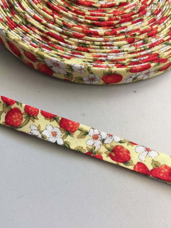 3 Yards 12 Double Fold Flower Printed Bias Tape Vintage Bias.Brown