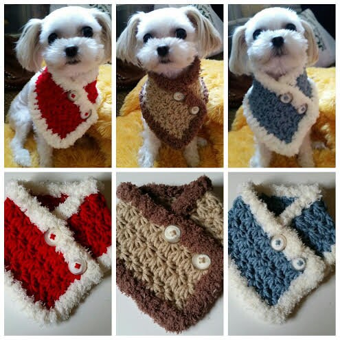 Small Breeds Dog Scarf Crocheted Dog Neck Warmer Scarf Dog - Etsy