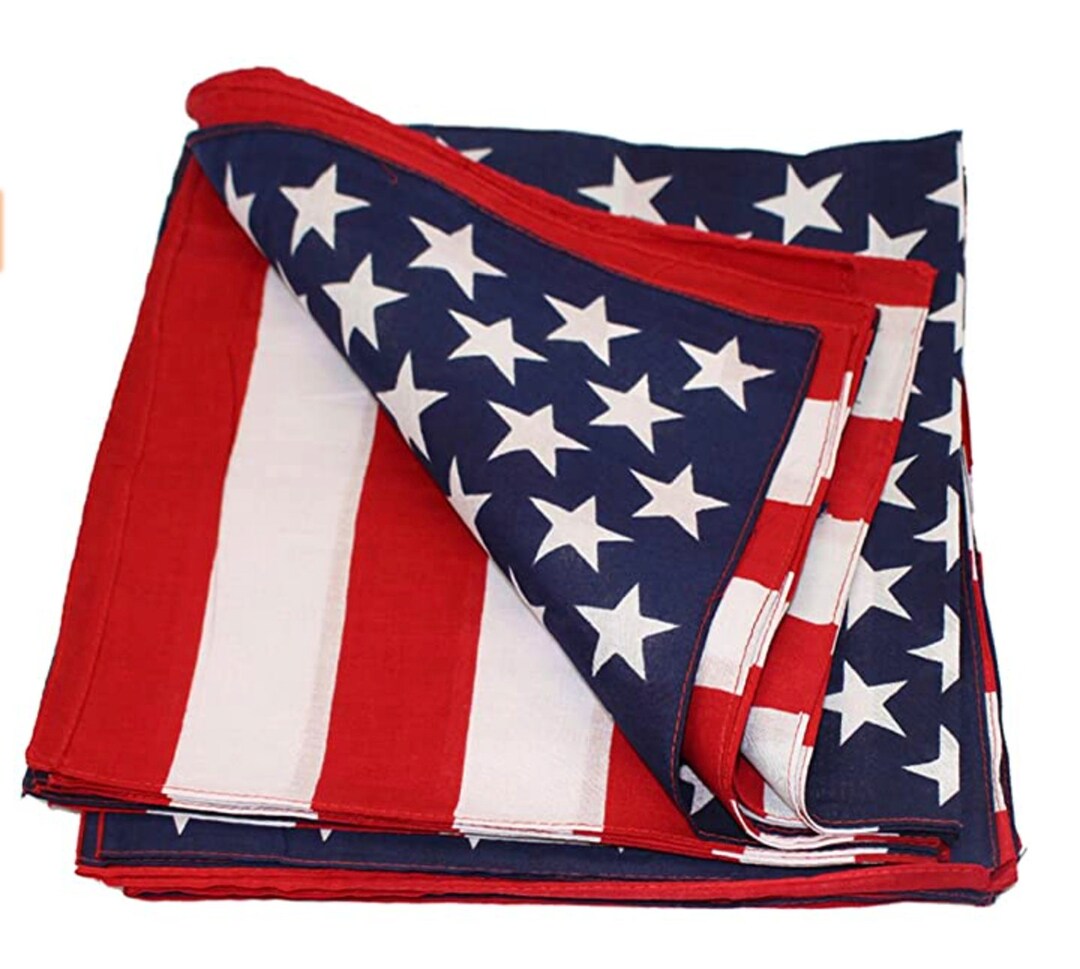 Juego de 3 o juego de 6 pañuelos con la bandera estadounidense, pañuelo con  la bandera de EE. UU., diadema con la bandera estadounidense, bufanda con  ..., image size:1080x969