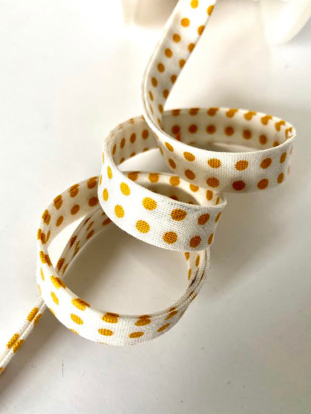 Bias Tape Gold Polka Dot Bias Tape. Cream With Gold Polka Dot Etsy