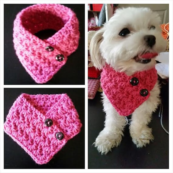 Small Dog Crocheted Scarf Dog Neck Warmer Raspberry Color Dog Scarf Fits Most S or M Dogs Etsy Canada