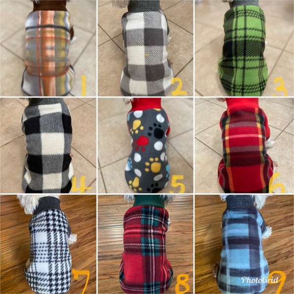 SALE! Two Small Breed Dog Fleece Sweater, Small Breed dog sweatshirt, fleece dog sweater (Please check the size before ordering)