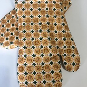 Guante de horno de círculo de oro, mitón de horno de cocina, soporte de olla de círculo de oro, guantes de cocina, guante de horno aislado, regalo de bienvenida, guante de horno