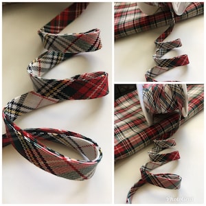 Rot und grün kariertes Schrägband, Weihnachten Schrägband, rot und grün kariertes Schrägband, Urlaub kariertes Schrägband, rot/grünes Schottenkaro Schrägband, 3 yard 1/2&quot;