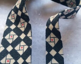 Blue Plaid Printed 1/2" Double Fold Bias Tape/ 1" Single Fold Bias Binding Tape