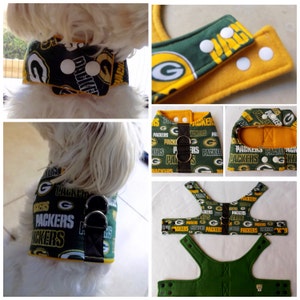 Dog Vest Harness, Dog Harness, Green Bay Dog Vest Harness,  Small Breed Dogs or Cats Harness,