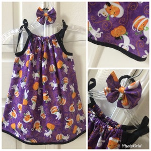 Girls/Toddler Halloween Pillowcase dress. Toddler Halloween Ghost pillowcase dress. Halloween Ghost Girls Sun dress. Toddler dress.