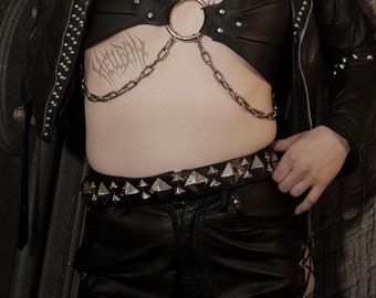 Hellbent Hellion Leather Belt - Studded Belt - Alternative Fashion - Large Stud Belt