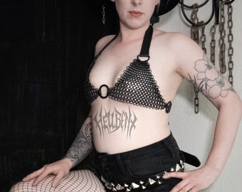 Hellbent Lilith Chainmail Bikini  - Chainmail Top - Womens Chainmail - Handmade Bikini - Metal Bikini