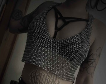 Hellbent MAIDENSTEEL Chainmaille Crop Top - Womens Chainmail top - chainmail bra - chainmaille bikini