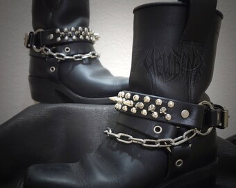 Hellbent Spiked Bootstaps - Alternative - Boot accessories - Boot chain - unisex