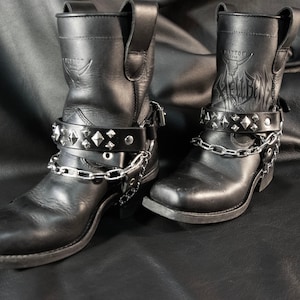 Hellbent Diamond Studded Bootstraps - Alternative - Boot chain - Boot accessories