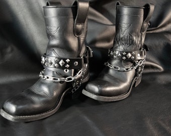 Hellbent Diamond Studded Bootstraps - Alternative - Boot chain - Boot accessories