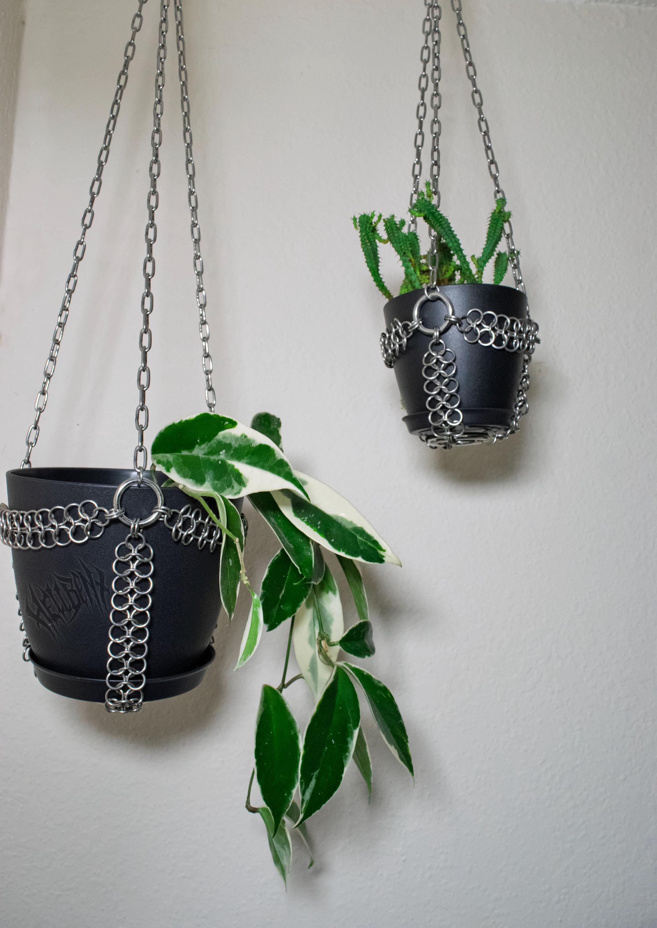 Hellbent Chain Mail Plant Hanger - Plant Holder - Handmade