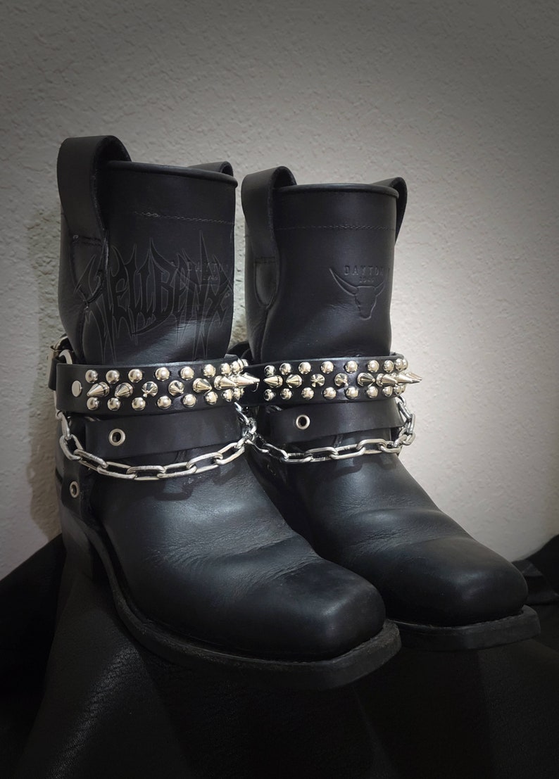 Hellbent Spiked Bootstaps Alternative Boot accessories Boot chain unisex image 1