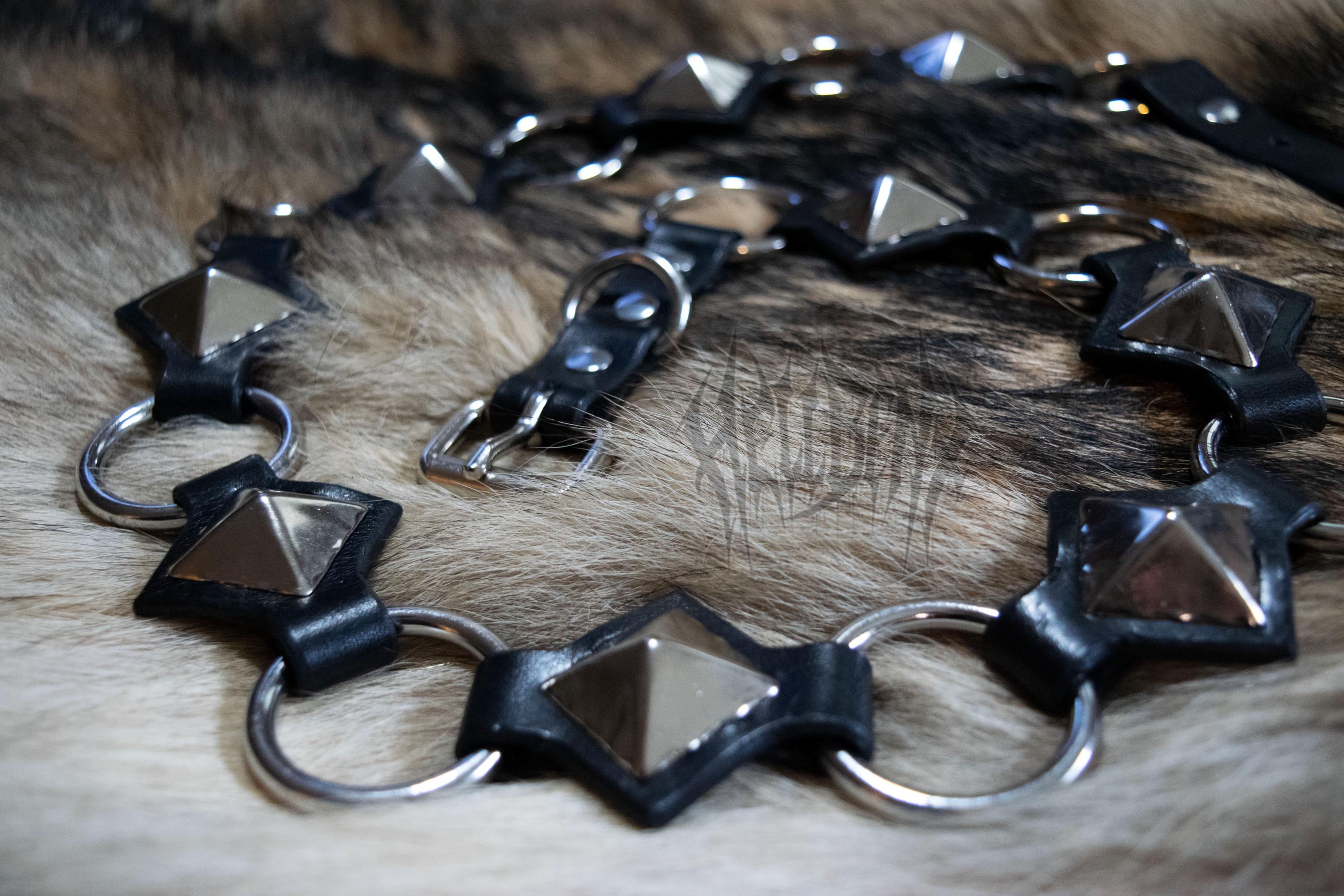 Hellbent Destroyer Studded belt - handmade belt - Large stud belt - O ring belt