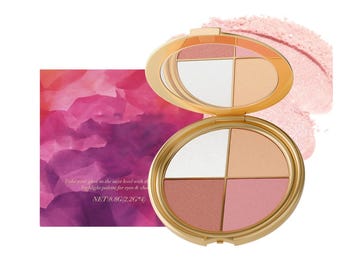 Glow Wardrobe palette, Highlighting eye & Cheek Palatte, Makeup Palette 4-in-1 Eye and Cheek | Natural Glow Highlighter, Blush Contour Kit