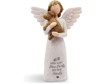 Golden Retriever Memorial Statue, Pet Loss Sympathy Gift, Sculpted Angel Holding Dog, Meaningful Gift for Dog Lovers