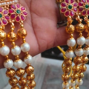 Traditional Queen Pearl Long Necklace Jewellery Set / Rani Haar Indian Wedding Jewelry