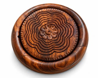collapsible wood basket 6" Flower shape