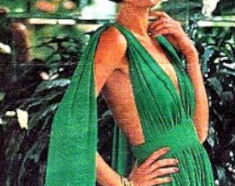 1970s Goddess Gown Emanuel Ungaro Design. Full Gathered