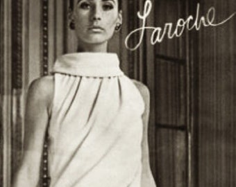 1961 Laroche design &quot;1554 Vogue Paris book&quot; evening dress sewing pattern.