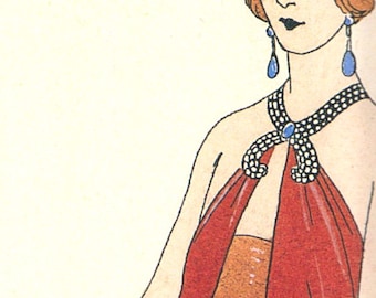 1920's "'Incantation" dress  sewing pattern double layer with cross-over neckline. George Barbier designer